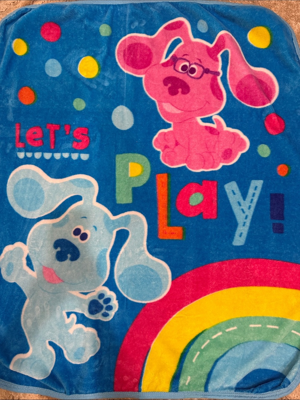 Blues Clues and You “Let’s Play” Blue & Magenta Throw Blanket Nickelodeon